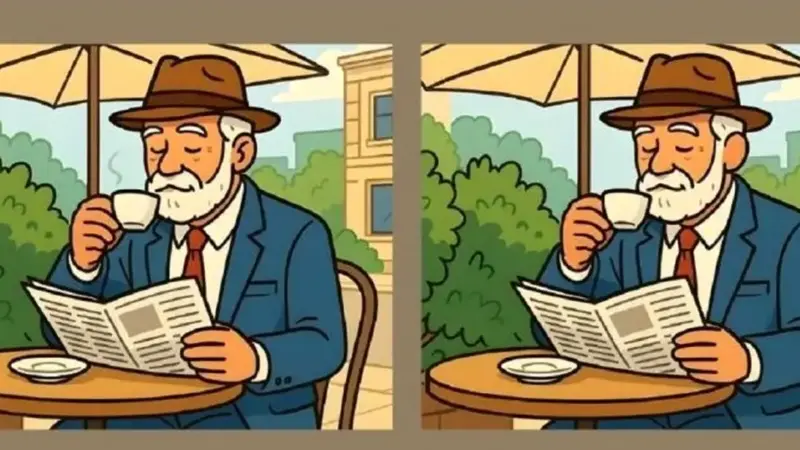 چالش دیدنی: 3 تفاوت تصویر پیرمرد خواننده روزنامه را در 7 ثانیه پیدا کنید!