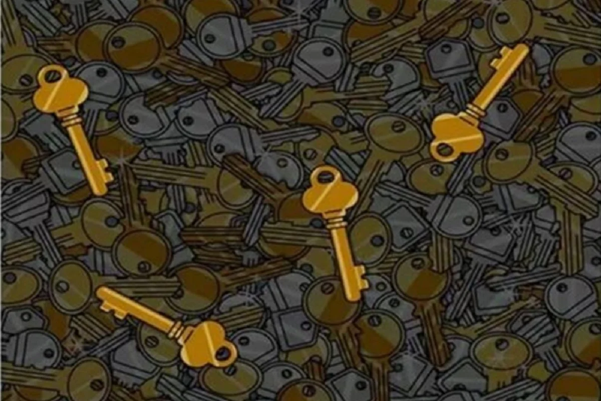 پاسخ تست بینایی یافتن چهار کلید قدیمی