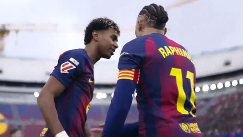 گل اول بارسلونا به ویارئال (لامین یامال)