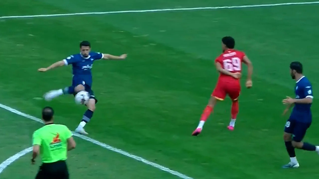 گل اول گل گهر به فولاد با شوت دیدنی جعفری - تصویر شاخص