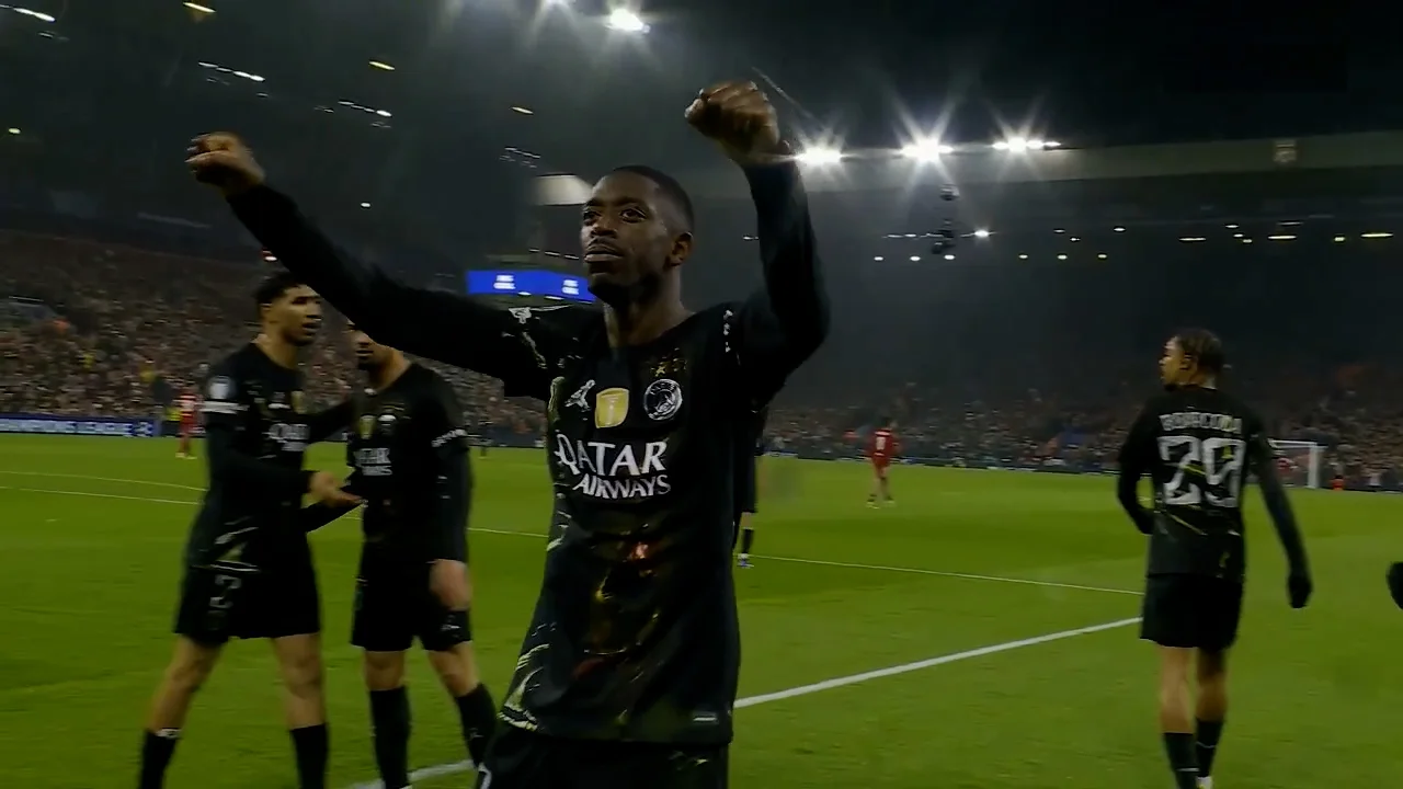 گل اول پاری سن ژرمن به لیورپول (عثمان دمبله) - تصویر شاخص