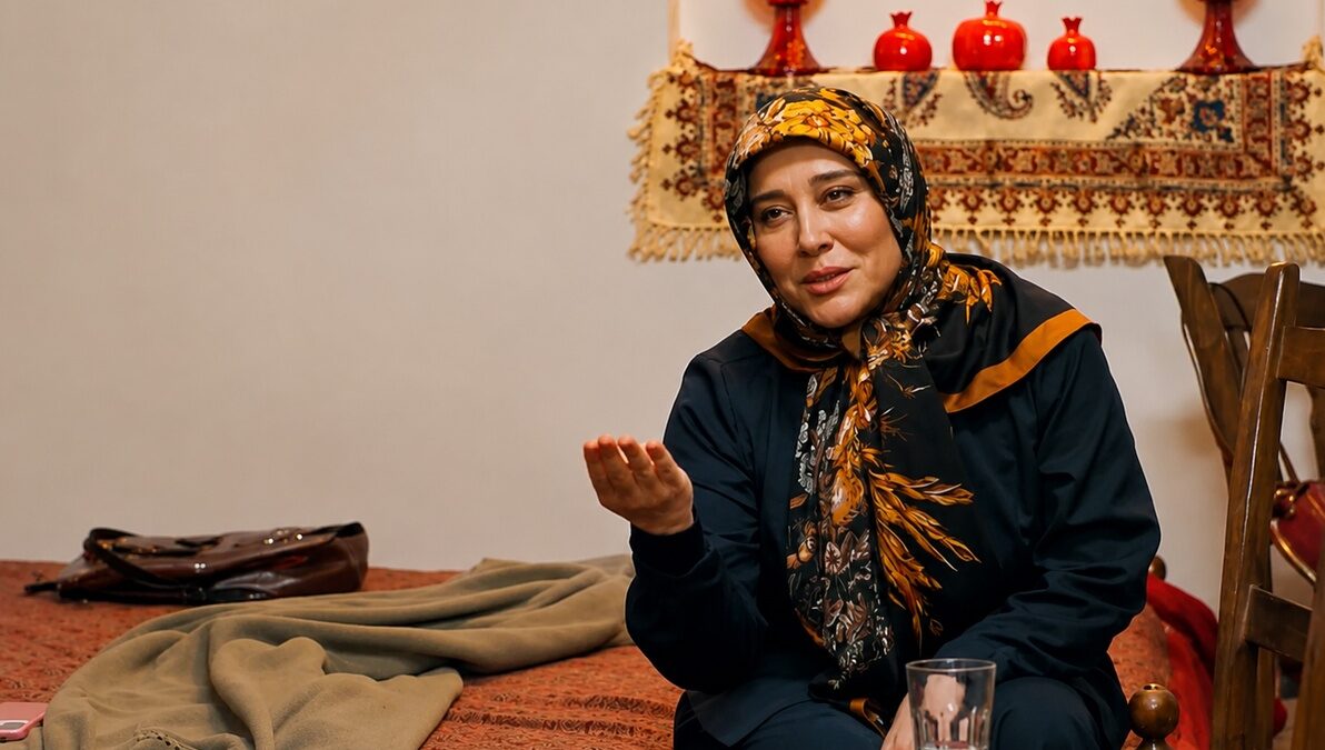بازیگران در مسجد خوابیدن / نفس بازغی، فاطیما بهارمست و آشا محرابی در پشت صحنه سریال