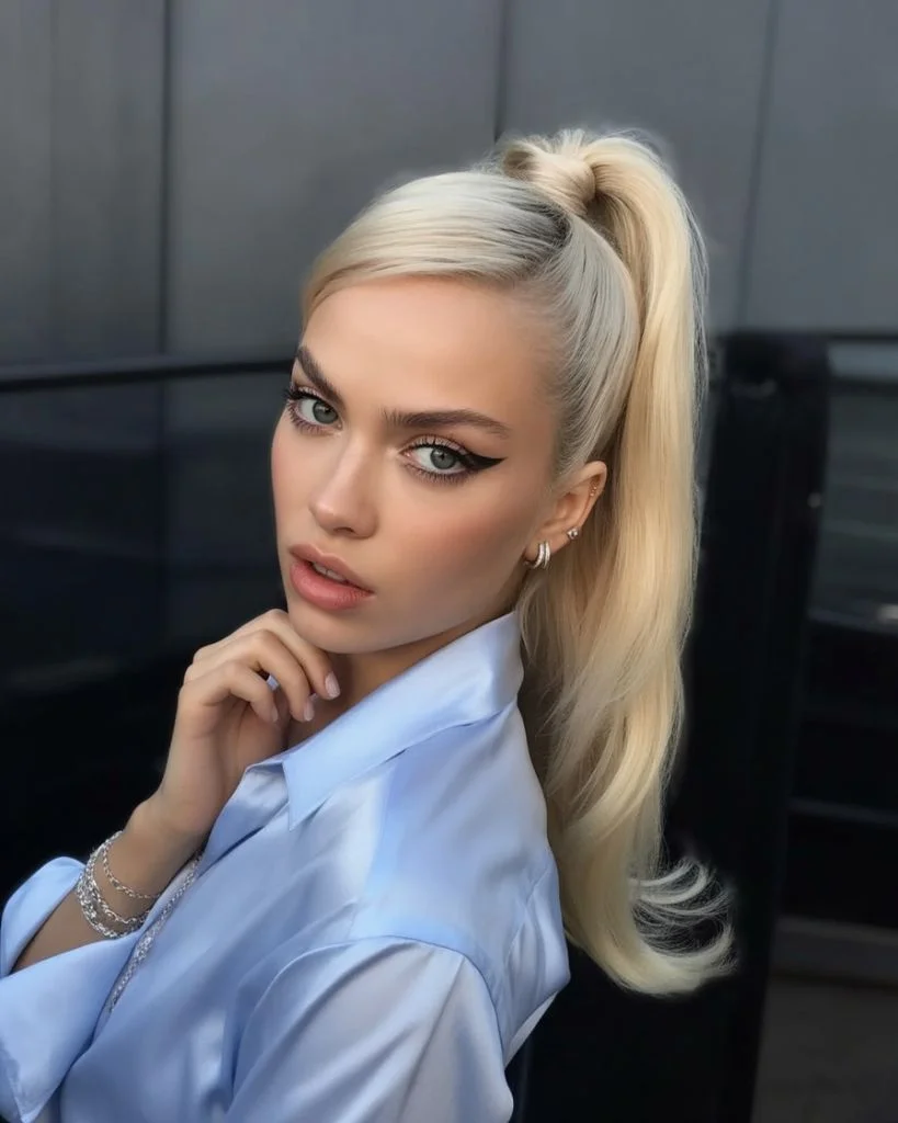 مدل مو دم اسبی با فرق کج