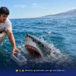 در آوردن آیفون ۱۸ از دهان کوسه در تنگه هرمز و قطع دست!